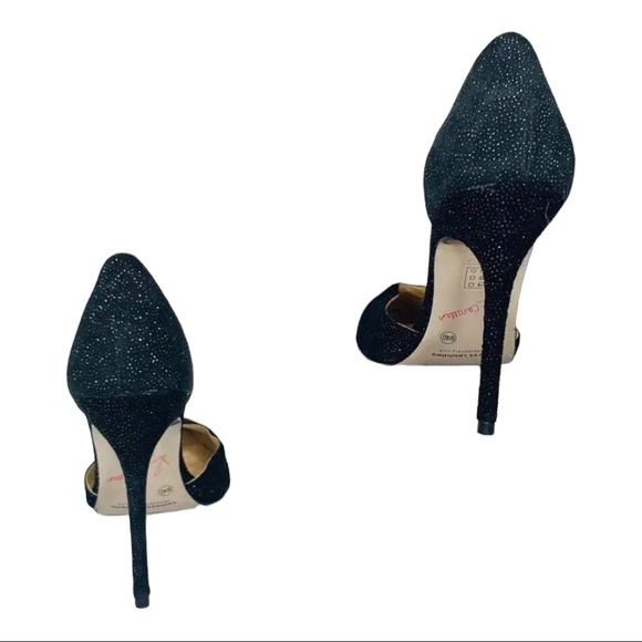 Kristin Cavallari Chinese Laundry Glass Beaded Stilettos Black Caviar Leather 9 - Picture 6 of 10